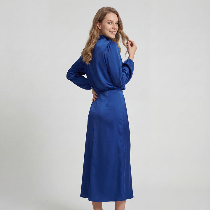 Claire Mode | Satin-Kleid mit Neckholder für Damen