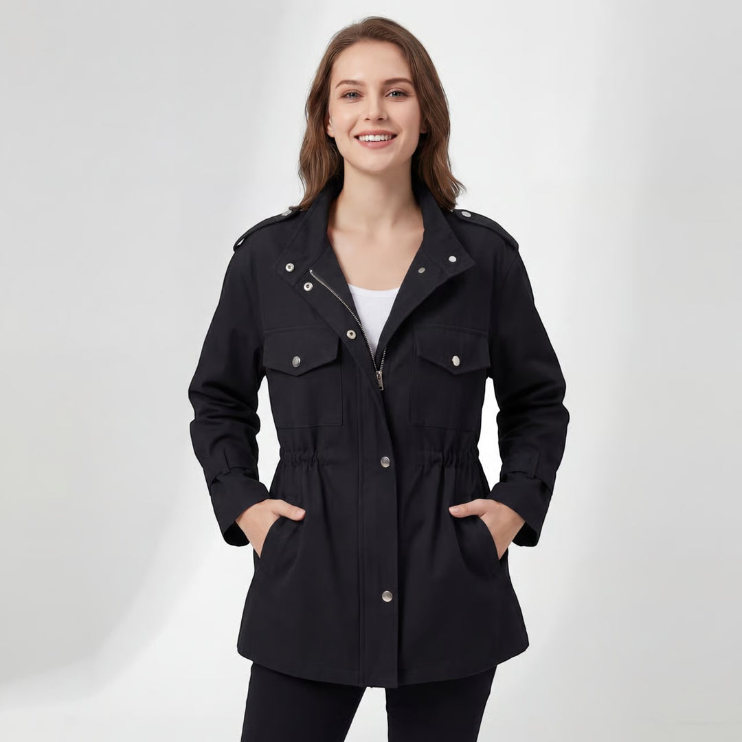 Damen Trenchcoat aus leichtem gewebtem Stoff – Legere Passform mit tailliertem Schnitt