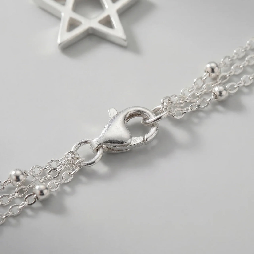 Collana da donna con pendente a stella sovrapposta – catena regolabile