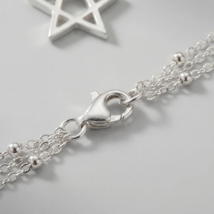 Collana da donna con pendente a stella sovrapposta – catena regolabile