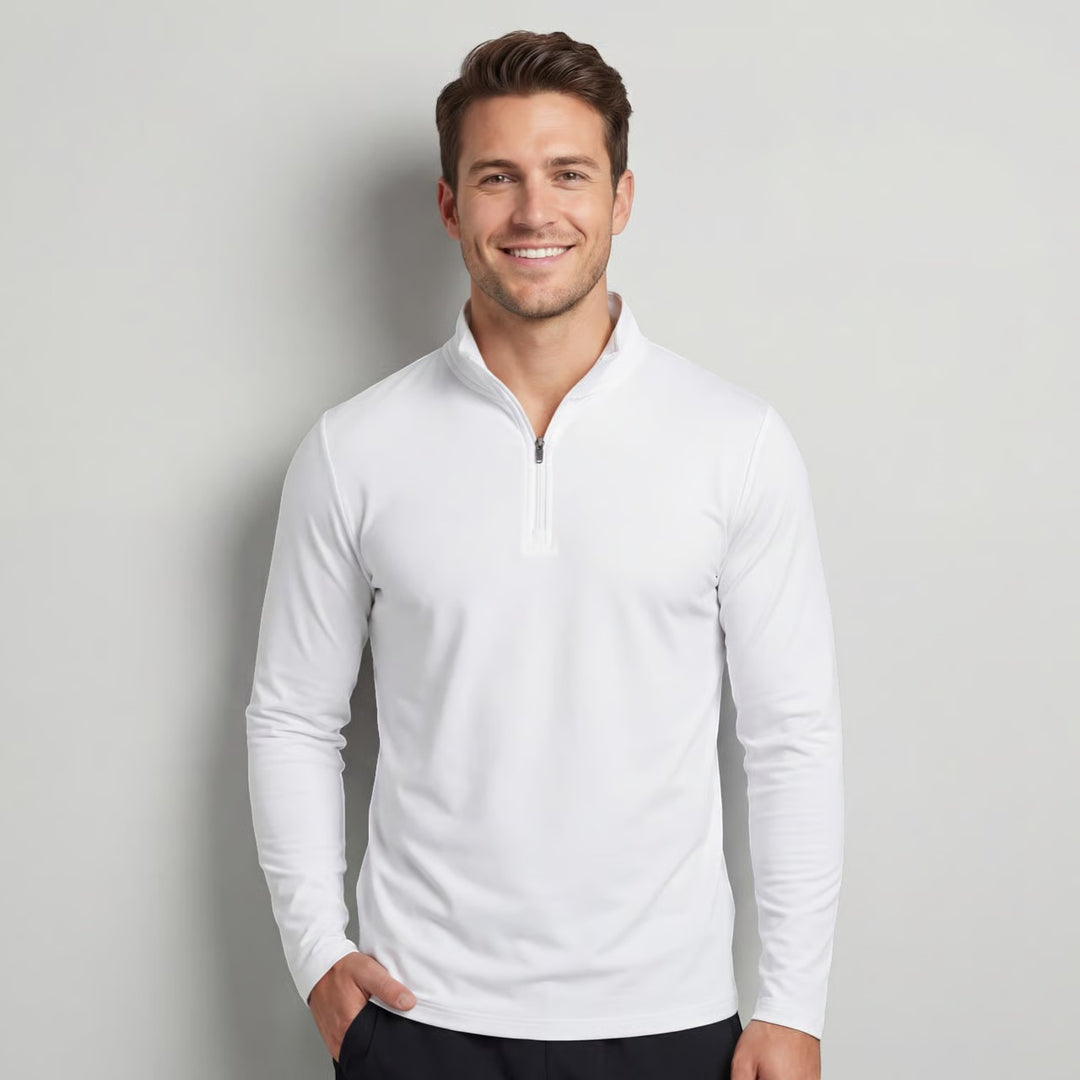 Herren Quarter Zip Langarm – minimalistische athletische Schicht