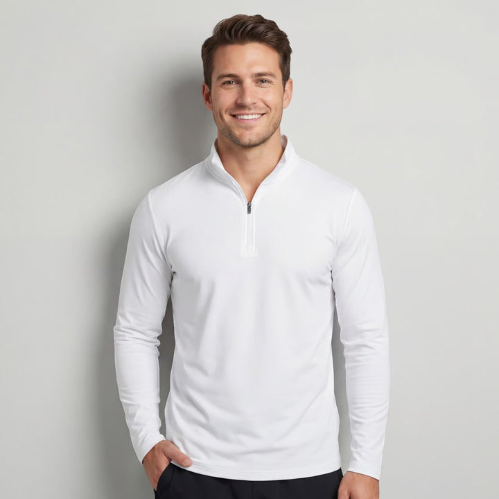 Herren Quarter Zip Langarm – minimalistische athletische Schicht