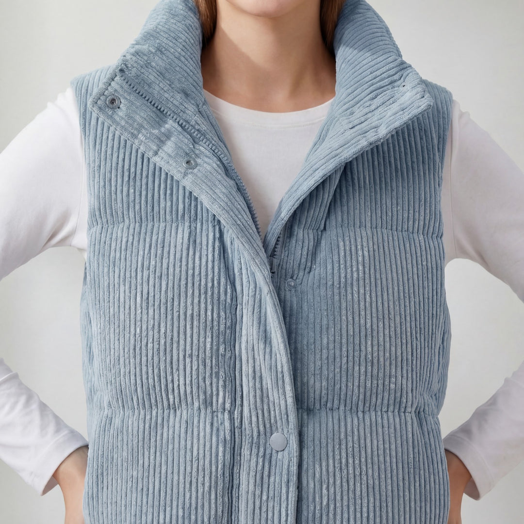 Claire Mode | Giacca Donna Trapuntata Senza Maniche con Collo Alto