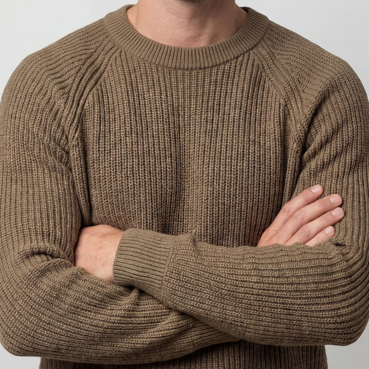 Oversize Herrenpullover – dicker Rippenstrick