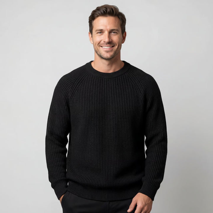 Oversize Herrenpullover – dicker Rippenstrick
