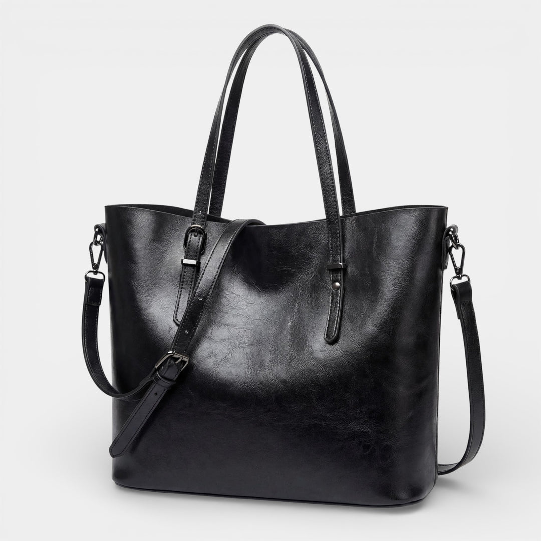 Borsa cabas in pelle liscia per donna – Grande capacità
