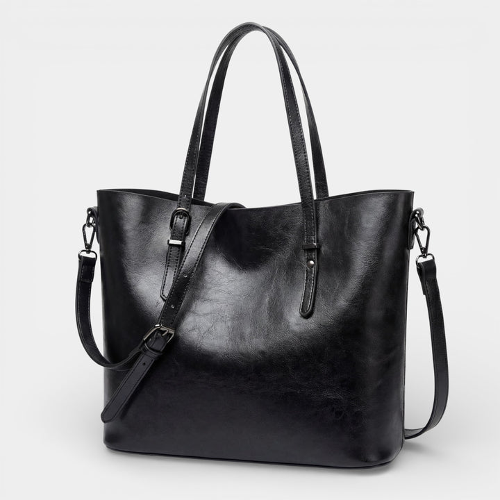 Borsa cabas in pelle liscia per donna – Grande capacità