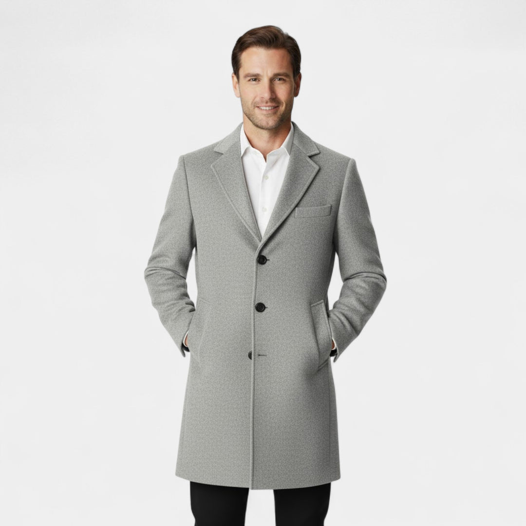 Claire Mode | Herrenmantel aus Wolle – Mittellanger Trenchcoat im modernen Schnitt