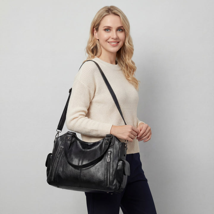 Claire Mode | Damen Shopper aus Leder zum Tragen über der Schulter