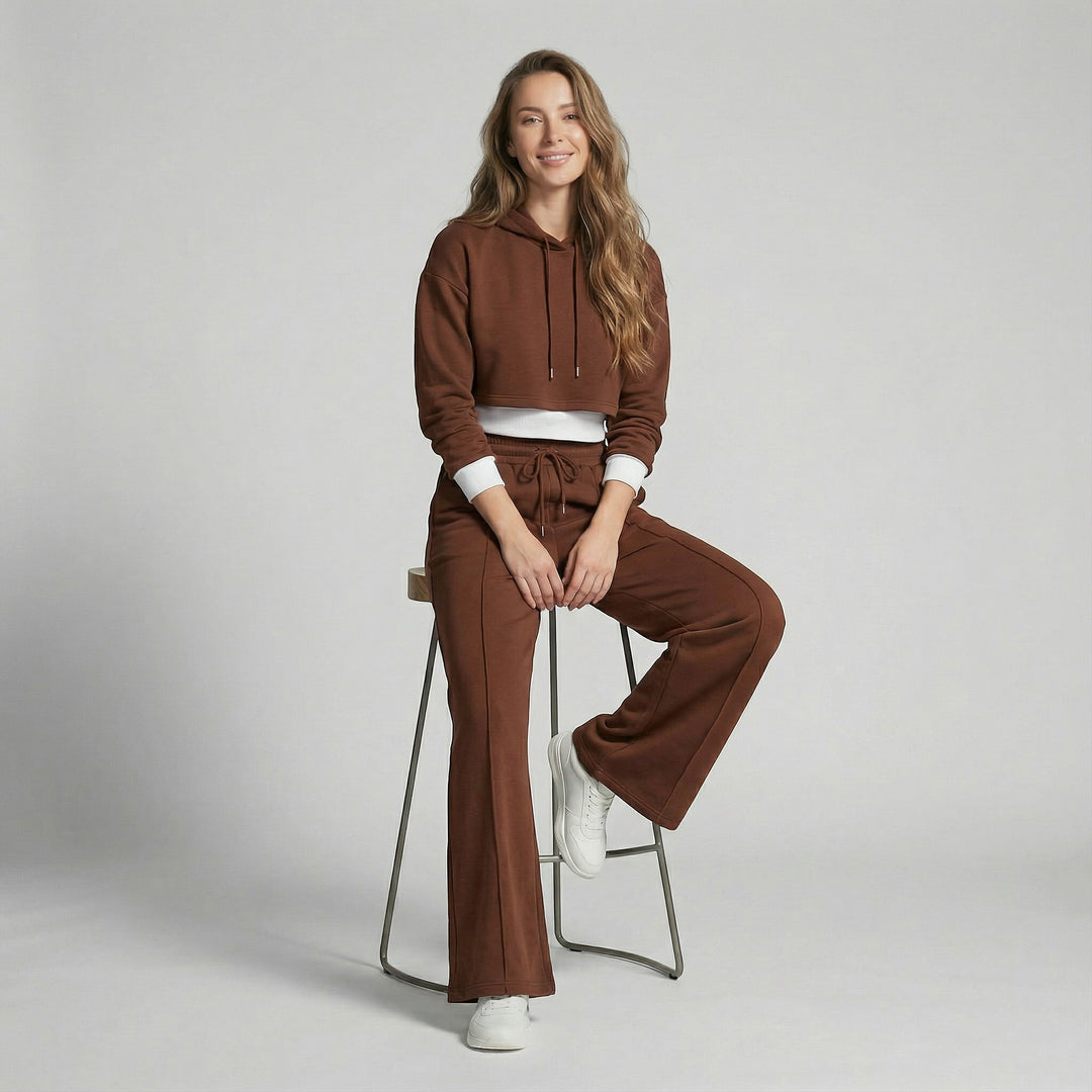 Damen Lounge-Set mit Kapuze aus Baumwollmischung – Lässige Passform