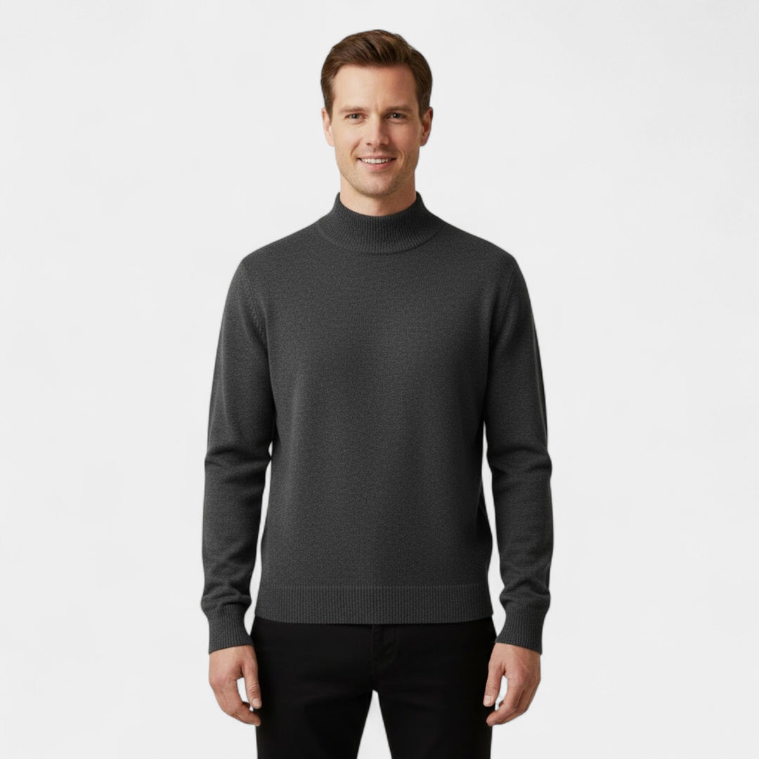 Claire Mode | Herrenpullover aus Strick – Halbhoher Stehkragen, bequemer Schnitt