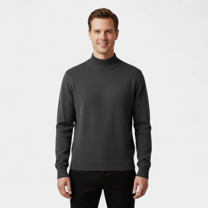 Claire Mode | Herrenpullover aus Strick – Halbhoher Stehkragen, bequemer Schnitt