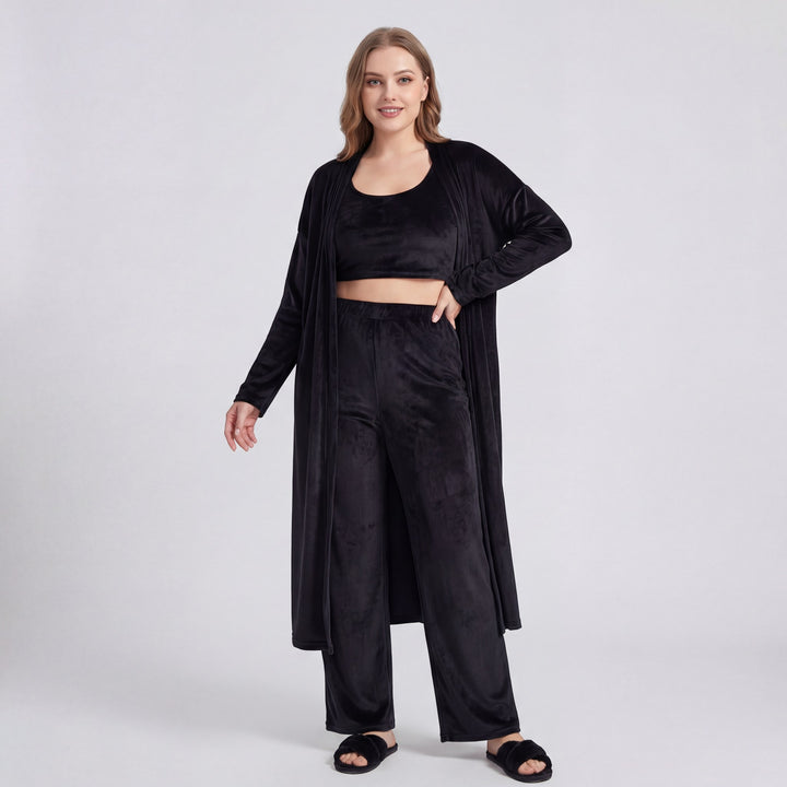 Claire Mode | Damen Loungewear-Set Cozy 3-teilig aus Mischbaumwolle
