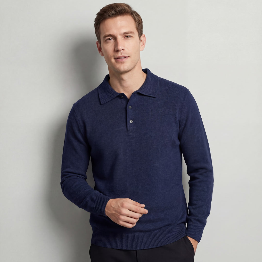 Claire Mode | Herrenpullover mit Polokragen aus Wolle
