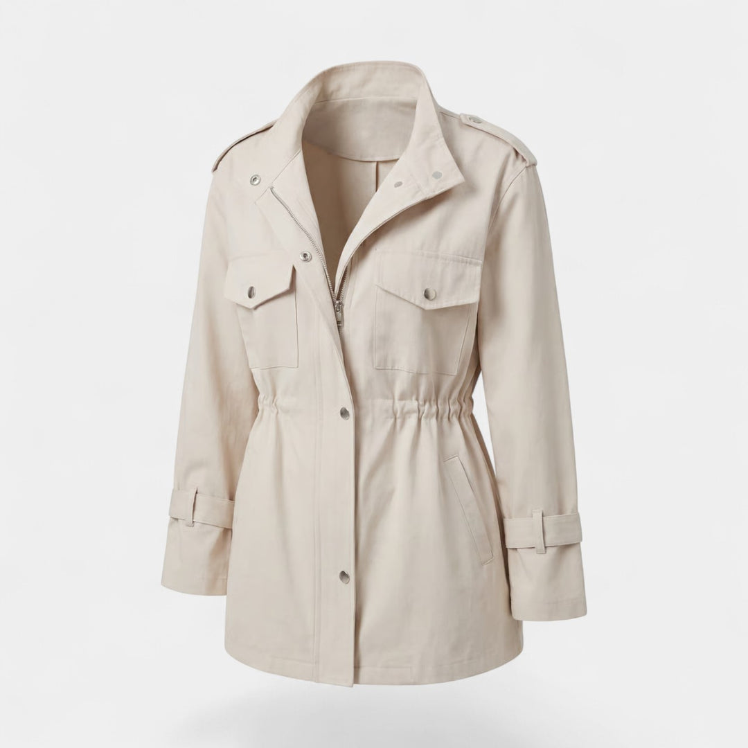 Damen Trenchcoat aus leichtem gewebtem Stoff – Legere Passform mit tailliertem Schnitt