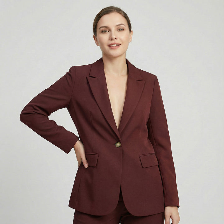 Damen Blazer aus Stoff – Strukturierte Passform mit Frontknopf
