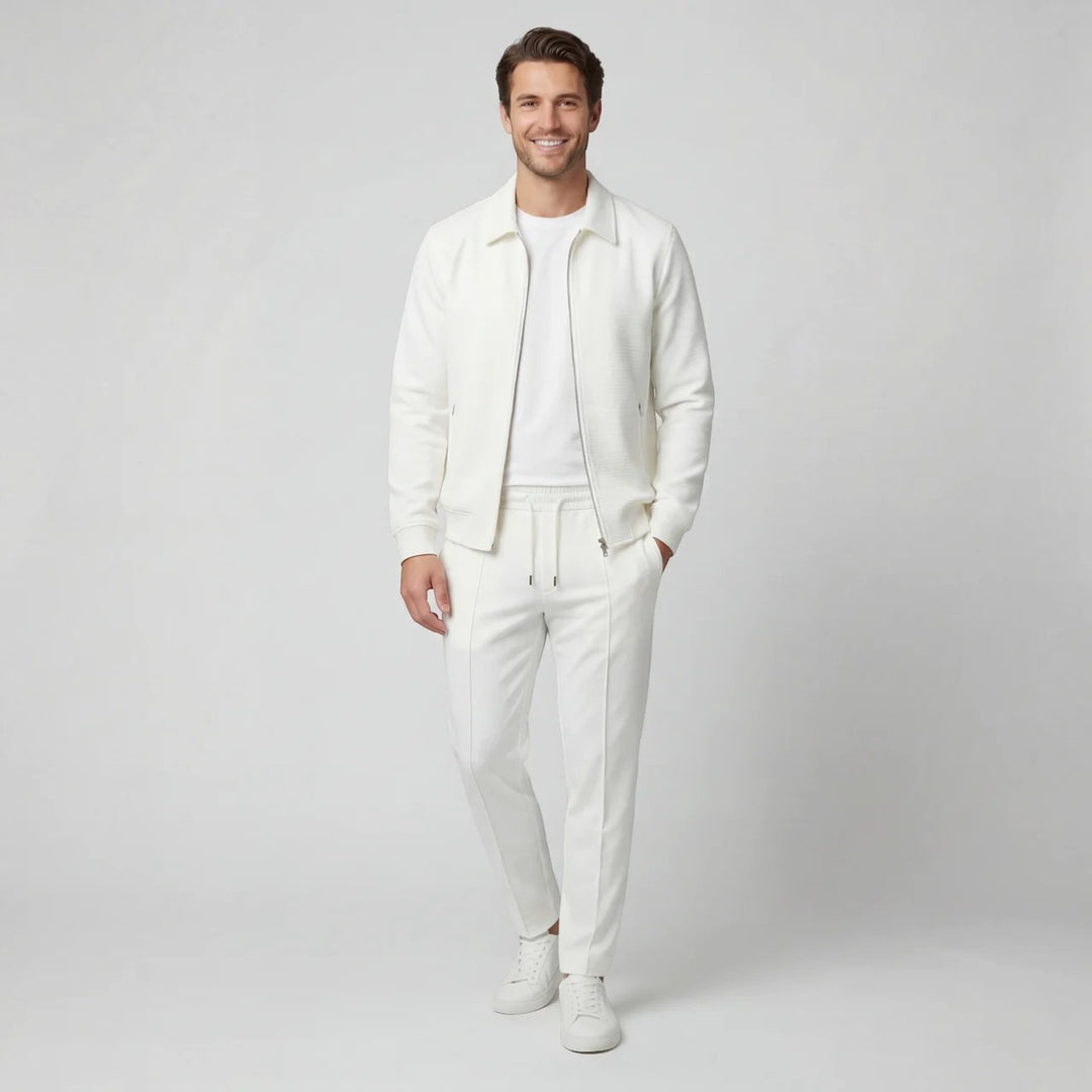 Herren Jacken- und Hosen-Set aus Baumwollmischung – Slim Fit
