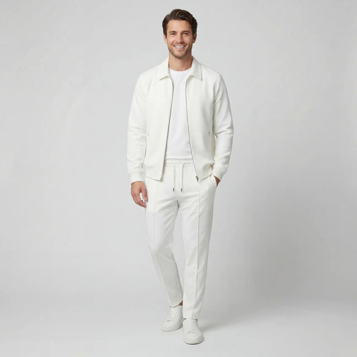 Herren Jacken- und Hosen-Set aus Baumwollmischung – Slim Fit