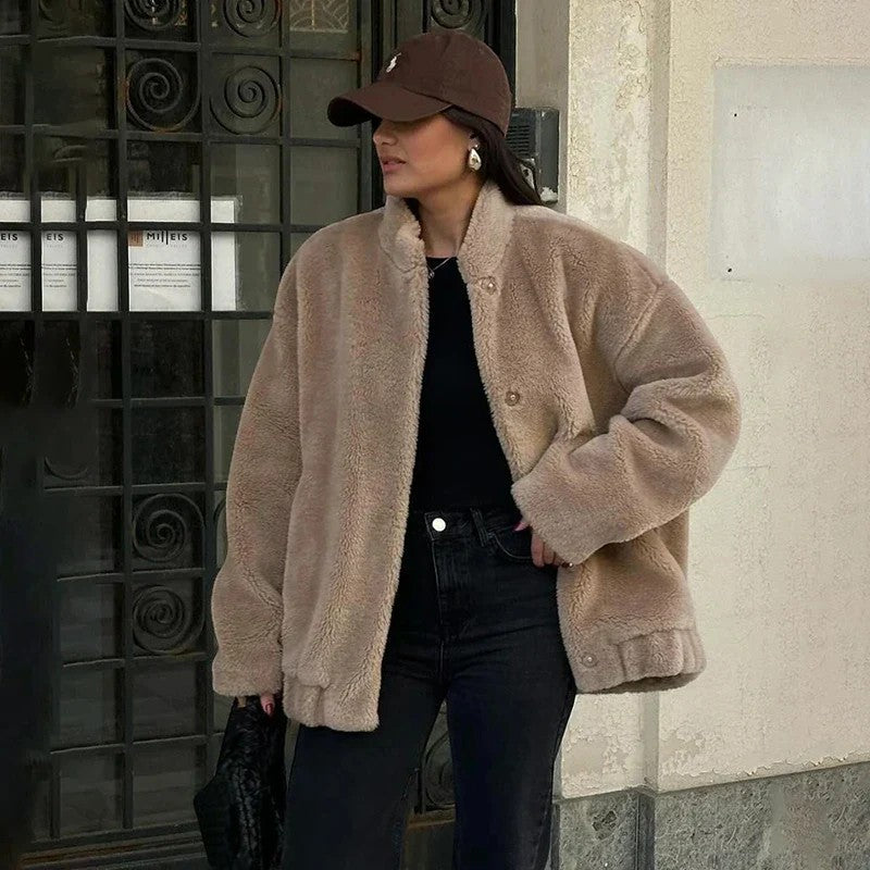 Claire Mode | Giacca Bomber Donna in Pile Teddy