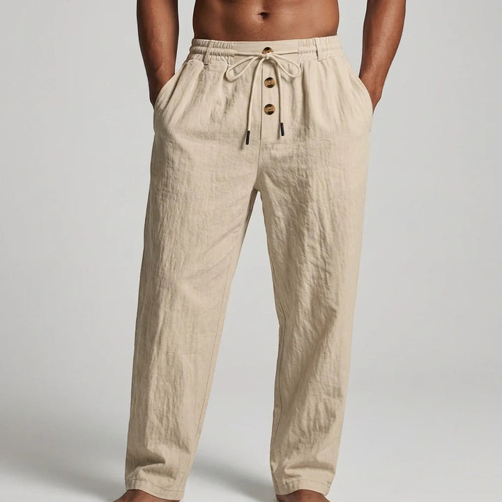 Herren Leinenhose mit Kordelzug – Gerade lässige Passform