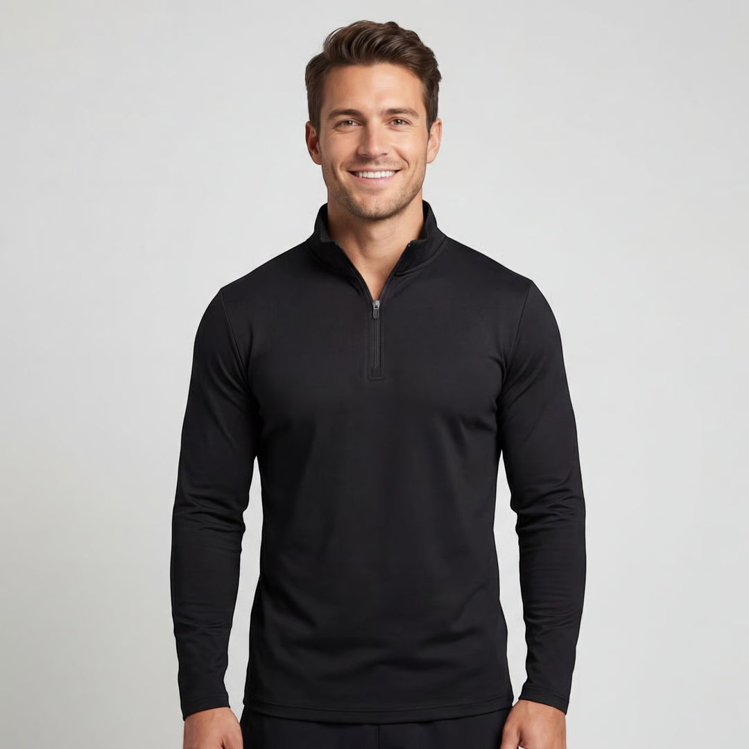 Herren Quarter Zip Langarm – minimalistische athletische Schicht