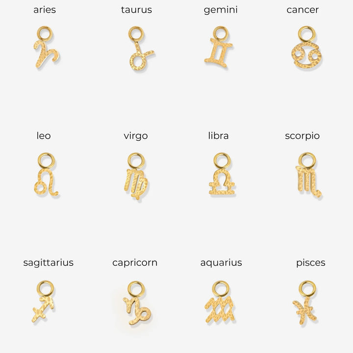 Ciondolo Zodiaco Donna – Finitura Placcata Oro e Cristallo