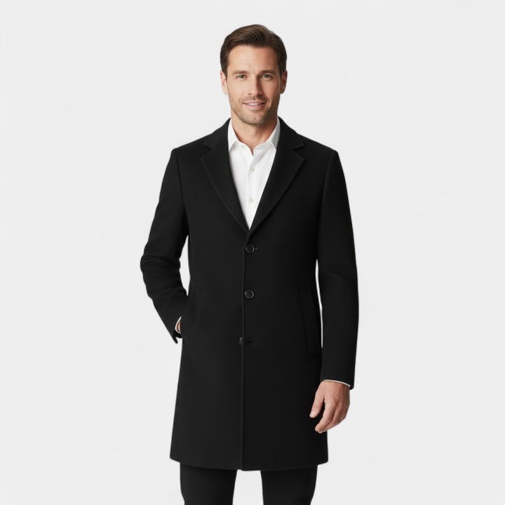 Claire Mode | Herrenmantel aus Wolle – Mittellanger Trenchcoat im modernen Schnitt