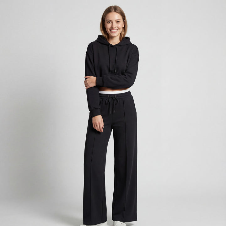 Claire Mode | Damen-Set aus feiner Strickware mit Kapuze
