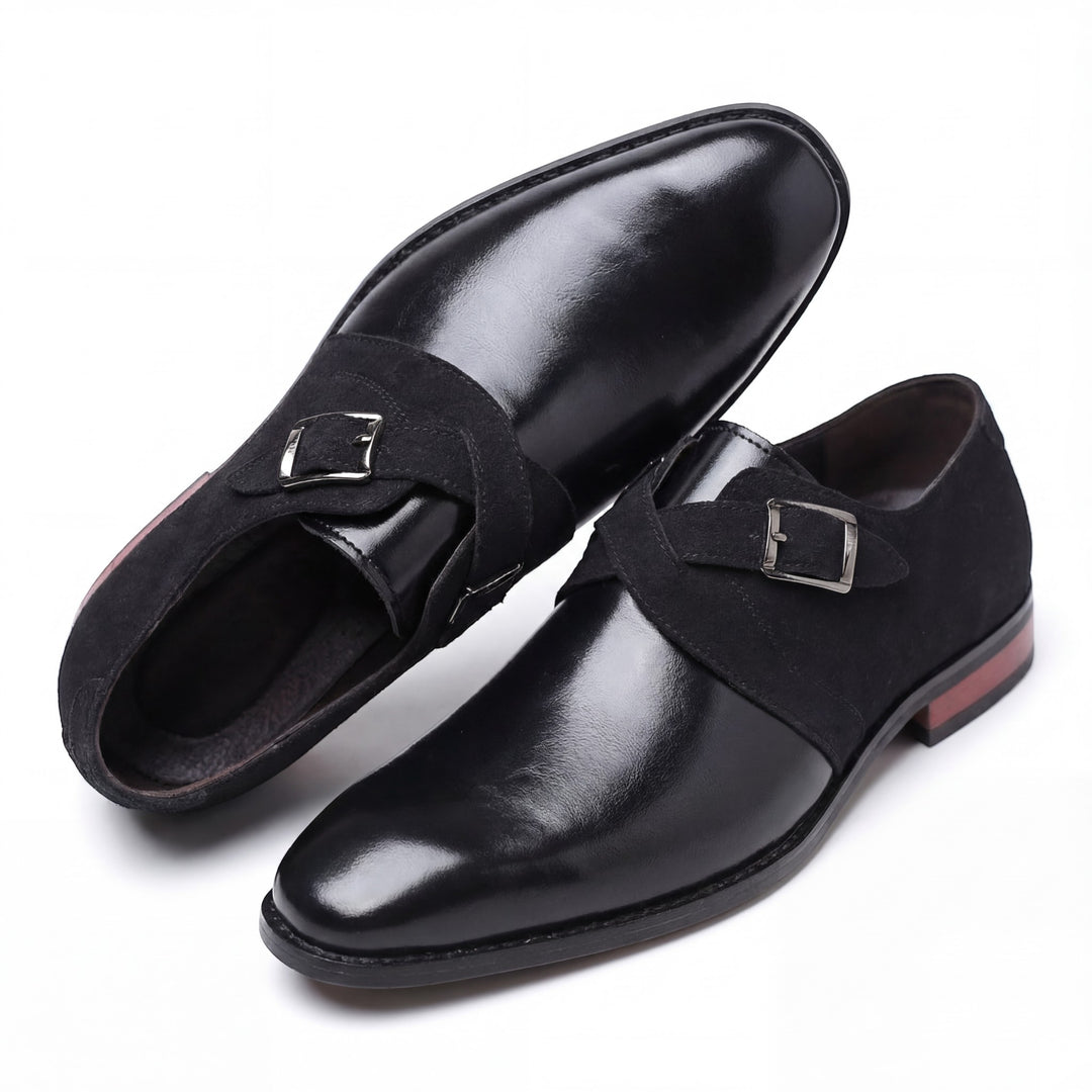 Lederschuhe mit Schnalle für Herren – Spitz zulaufend