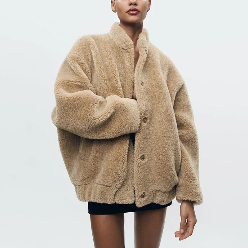 Claire Mode | Giacca Bomber Donna in Pile Teddy