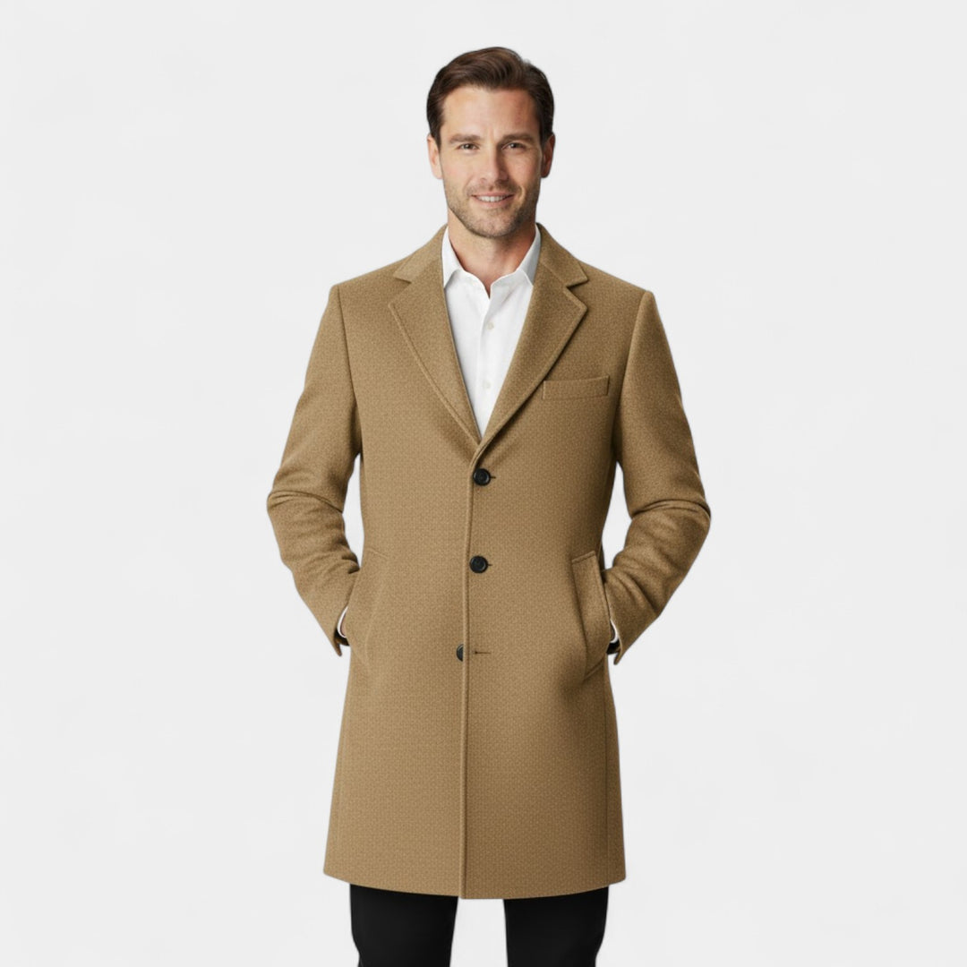 Claire Mode | Herrenmantel aus Wolle – Mittellanger Trenchcoat im modernen Schnitt