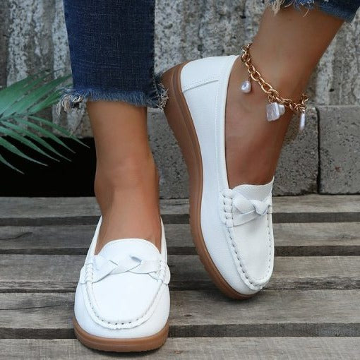 Damen-Ledermokassins Casual – Einfaches Anziehen, flexible Sohle