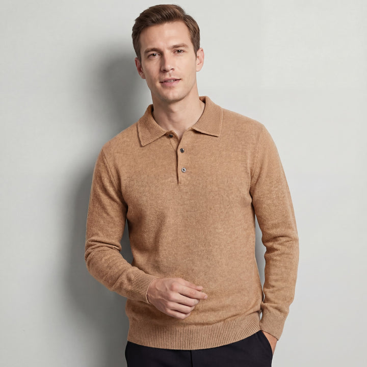 Claire Mode | Herrenpullover mit Polokragen aus Wolle