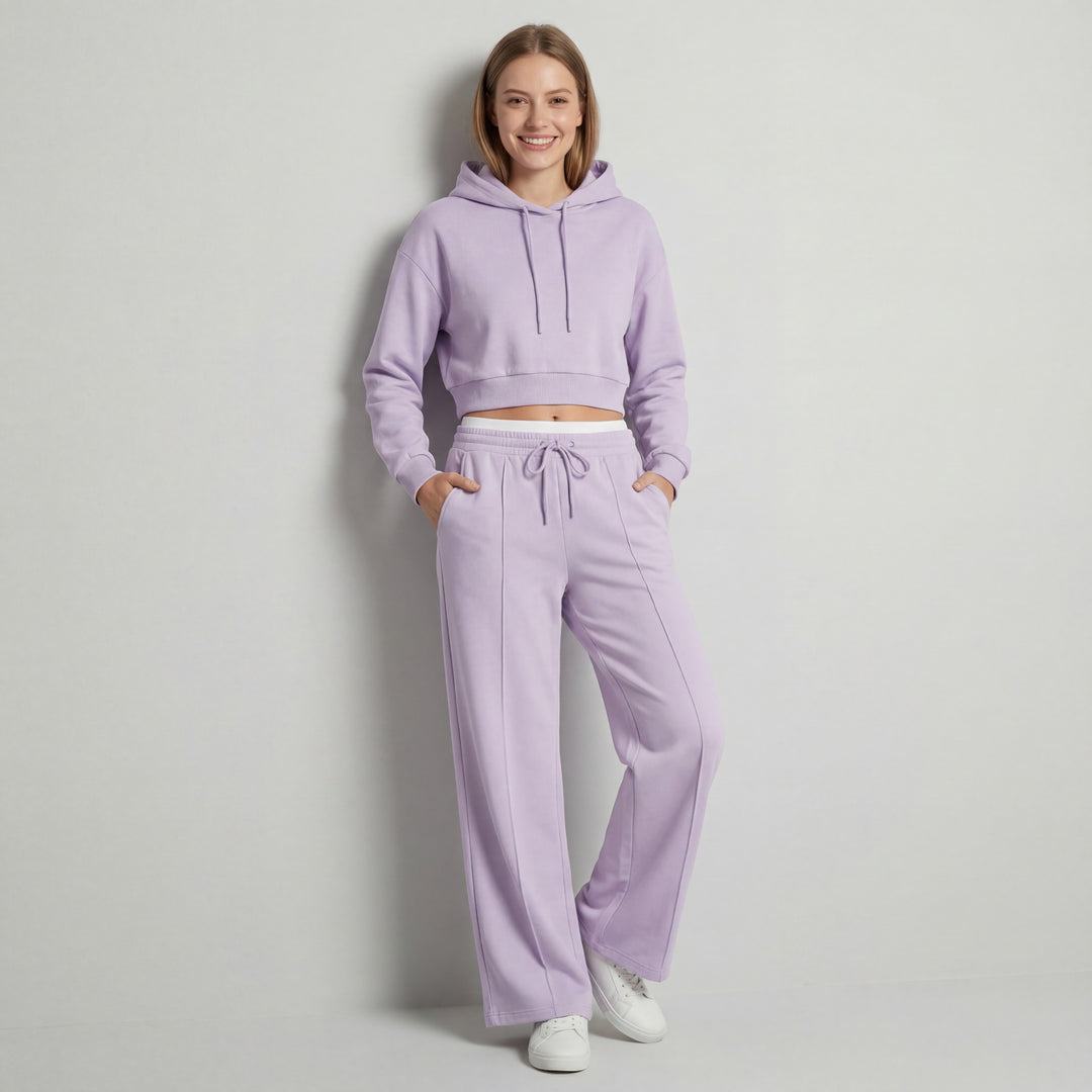 Claire Mode | Damen-Set aus feiner Strickware mit Kapuze