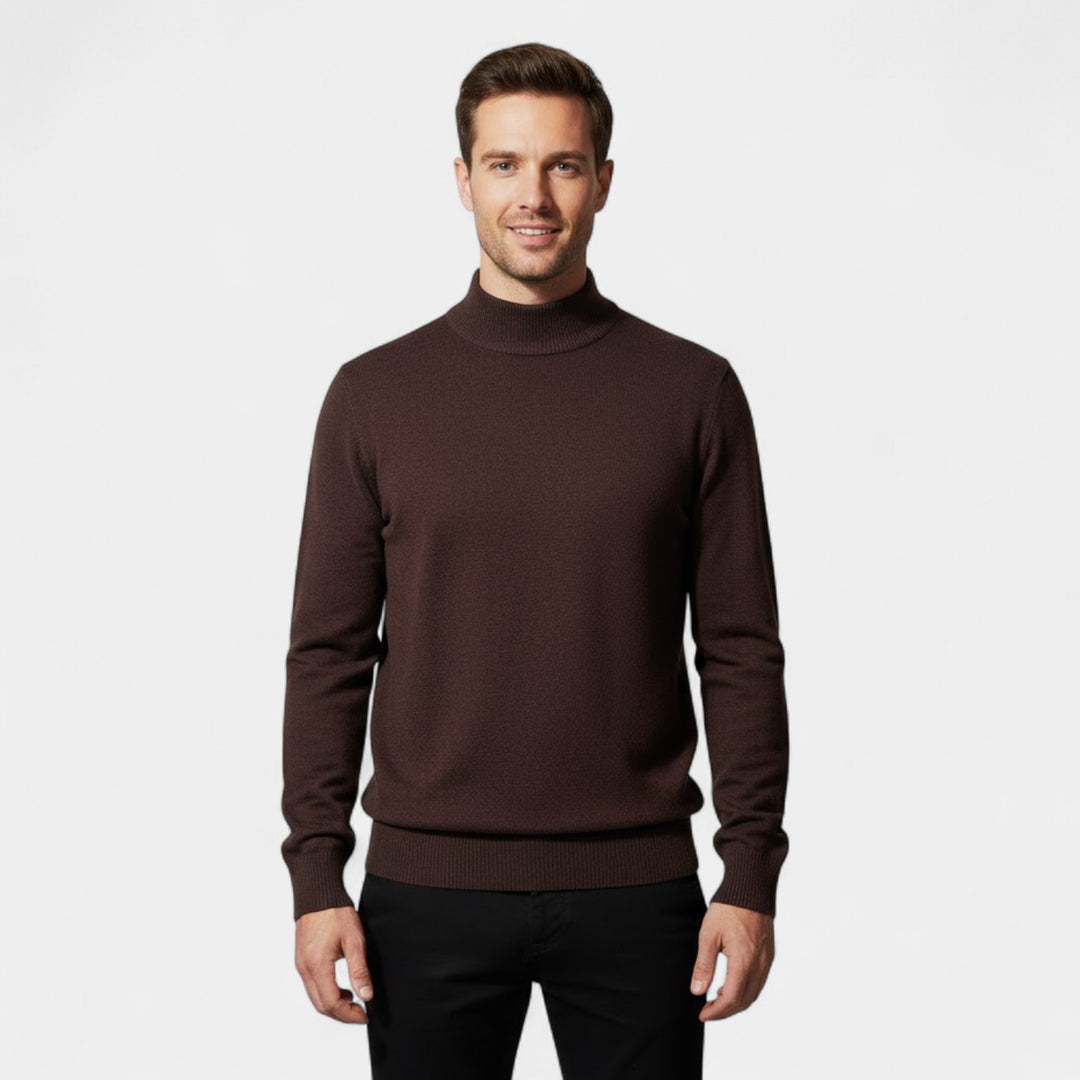 Claire Mode | Herrenpullover aus Strick – Halbhoher Stehkragen, bequemer Schnitt