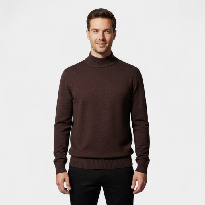 Claire Mode | Herrenpullover aus Strick – Halbhoher Stehkragen, bequemer Schnitt