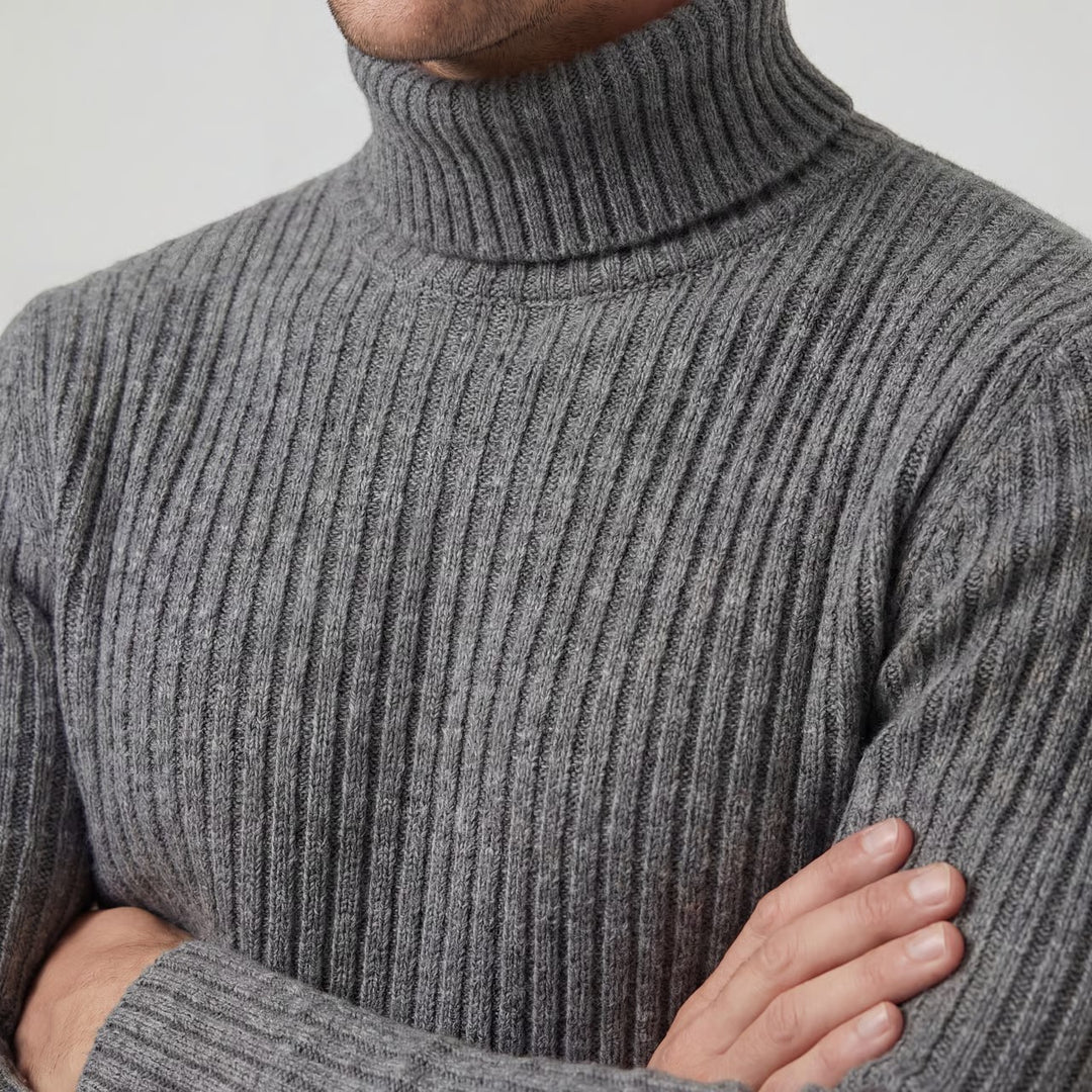 Herren-Rollkragenpullover aus Wollmischung – schlanke, raffinierte Passform