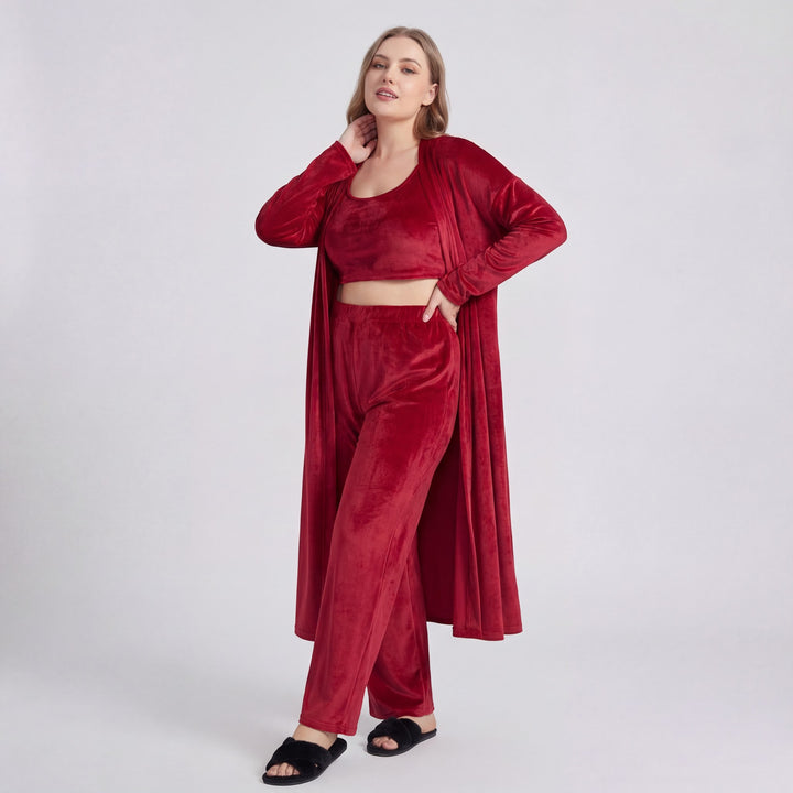 Claire Mode | Damen Loungewear-Set Cozy 3-teilig aus Mischbaumwolle