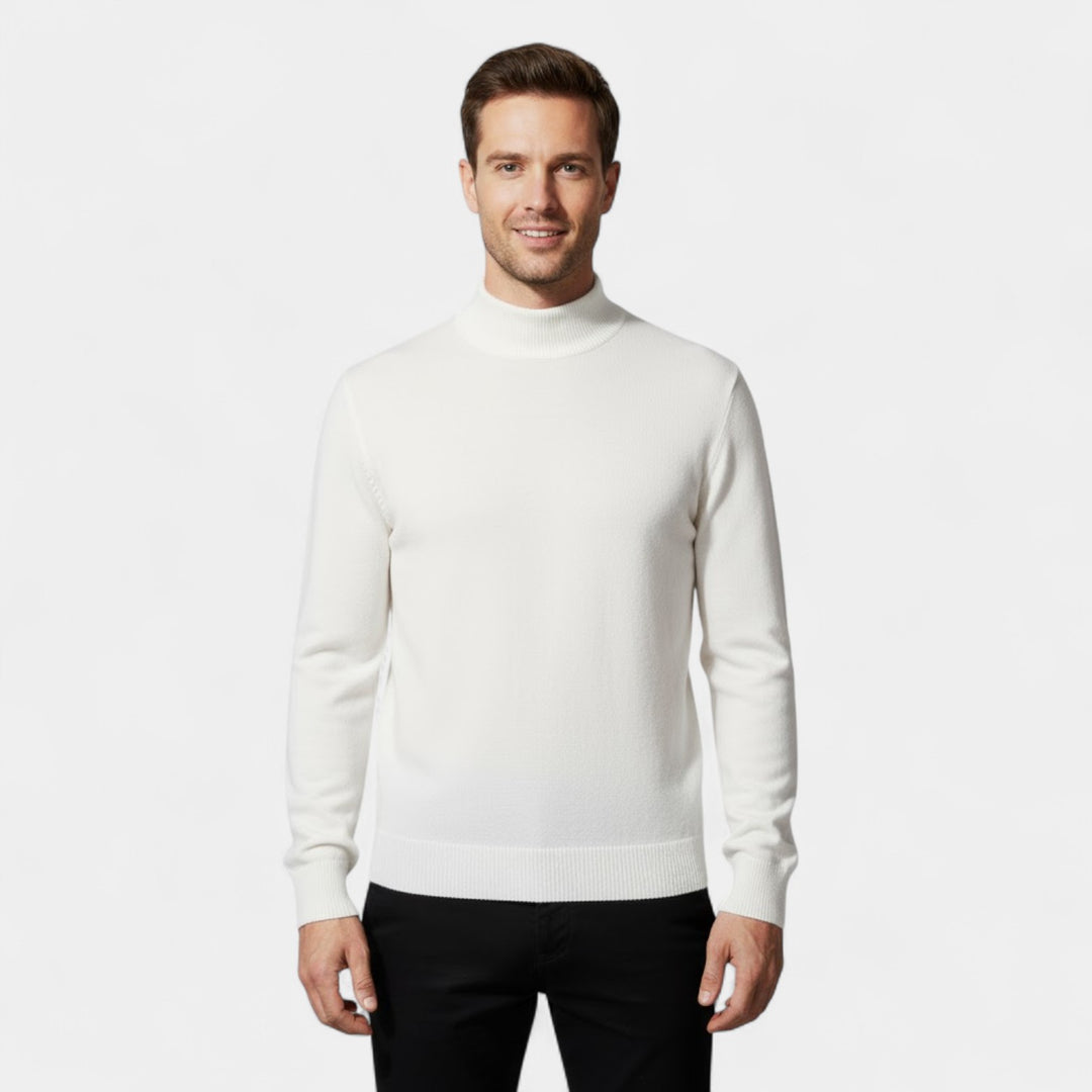 Claire Mode | Herrenpullover aus Strick – Halbhoher Stehkragen, bequemer Schnitt