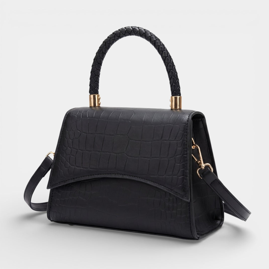 Claire Mode | Borsa Donna Tracolla in Pelle Goffrata Coccodrillo con Manico