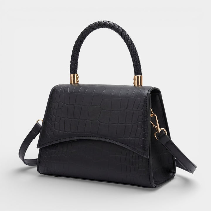 Claire Mode | Borsa Donna Tracolla in Pelle Goffrata Coccodrillo con Manico
