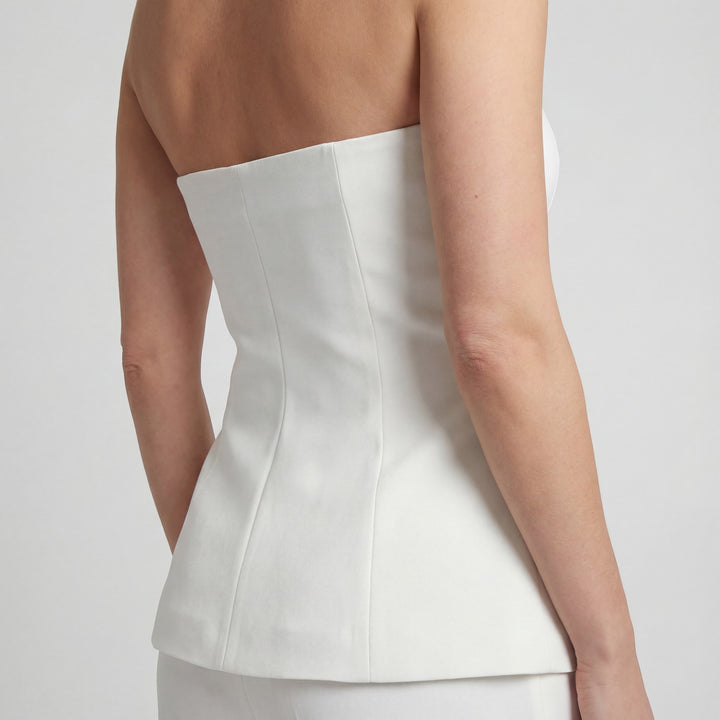 Claire Mode | Zweiteiliges trägerloses Tailleur-Set mit gerader Hose für Damen