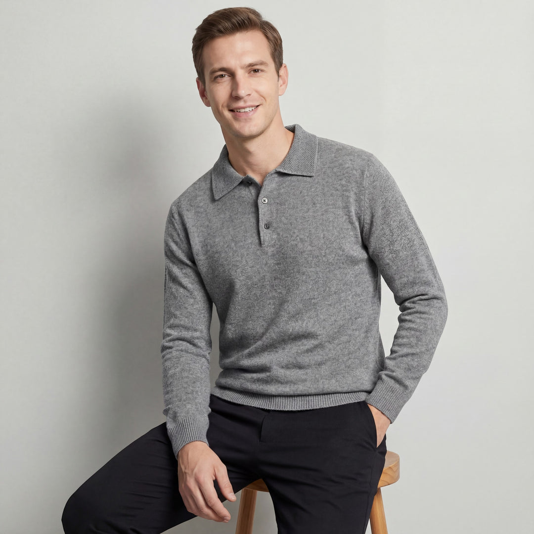 Claire Mode | Herrenpullover mit Polokragen aus Wolle