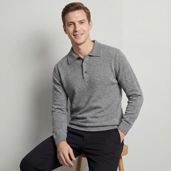 Claire Mode | Herrenpullover mit Polokragen aus Wolle