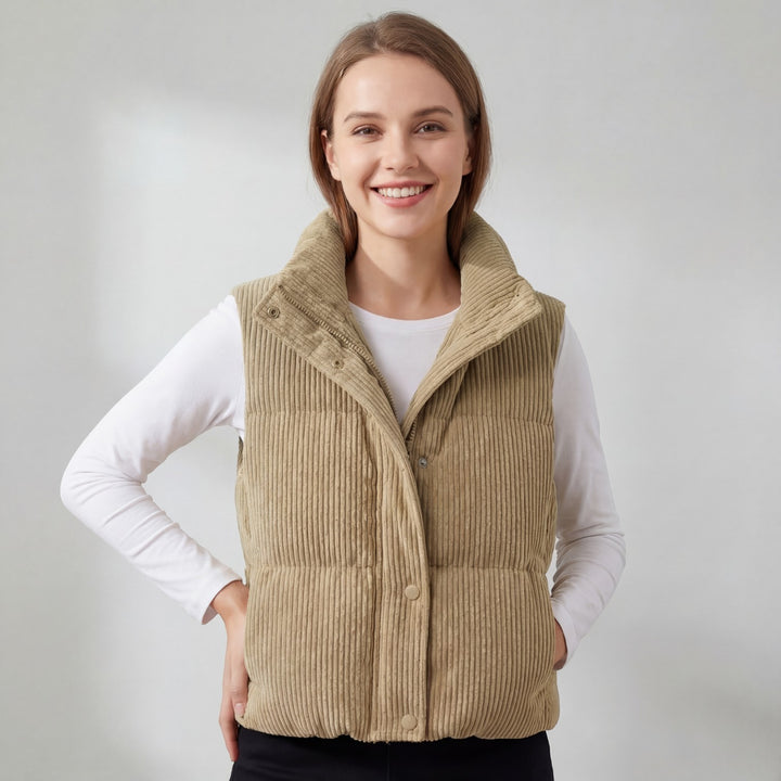 Claire Mode | Giacca Donna Trapuntata Senza Maniche con Collo Alto