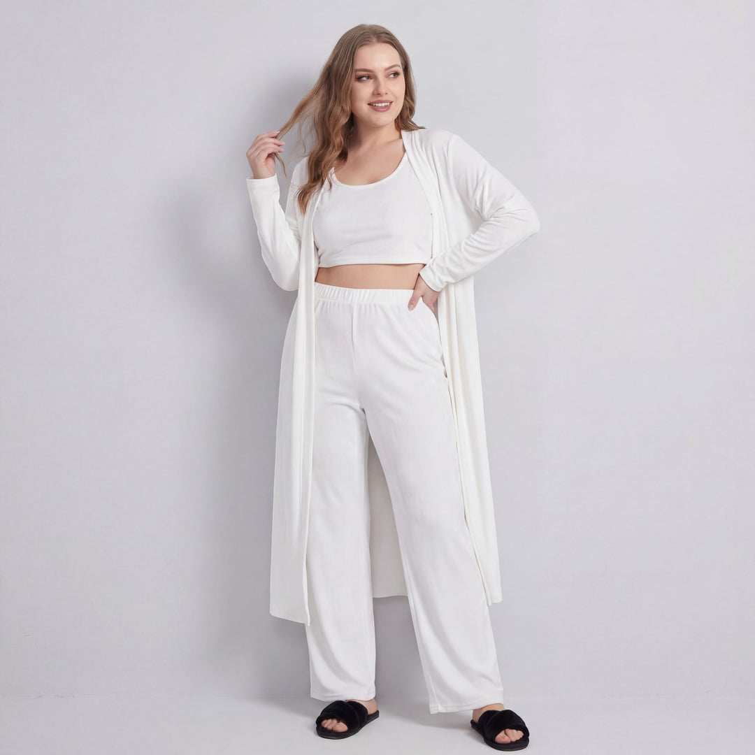 Claire Mode | Damen Loungewear-Set Cozy 3-teilig aus Mischbaumwolle