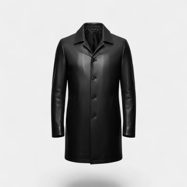Claire Mode | Herrenledermantel mit Revers – Gepolsterte Winterparka aus Fleece
