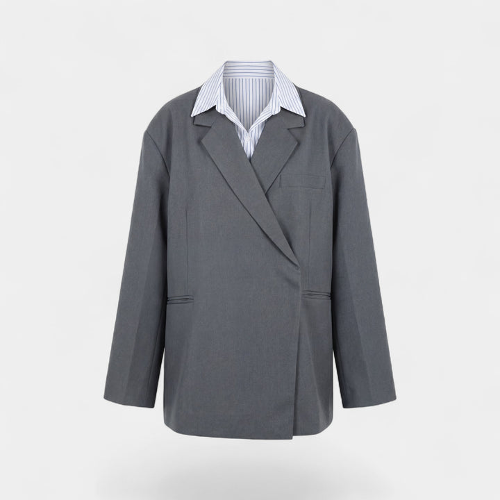 Blazer en coton structuré pour femme – Coupe oversize décontractée