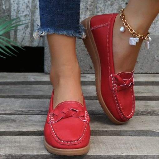 Damen-Ledermokassins Casual – Einfaches Anziehen, flexible Sohle