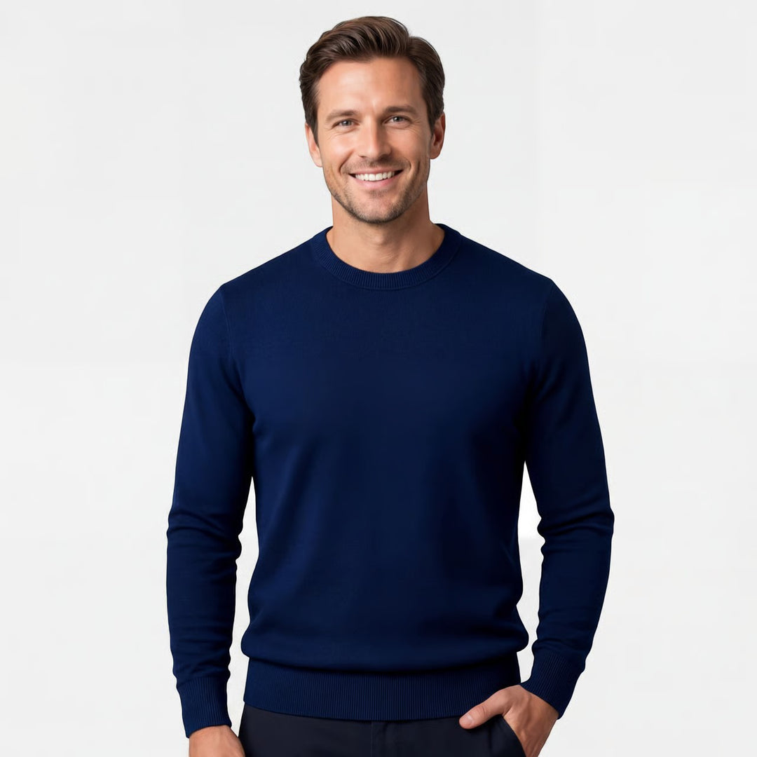 Herrestriktrøje slim fit – minimalistisk casual trøje